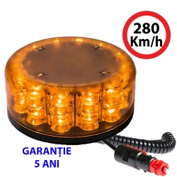 Girofar LED bicolor magnetic aerodinamic 12-24V 24 LED-uri de 3W - 5 ani Garantie